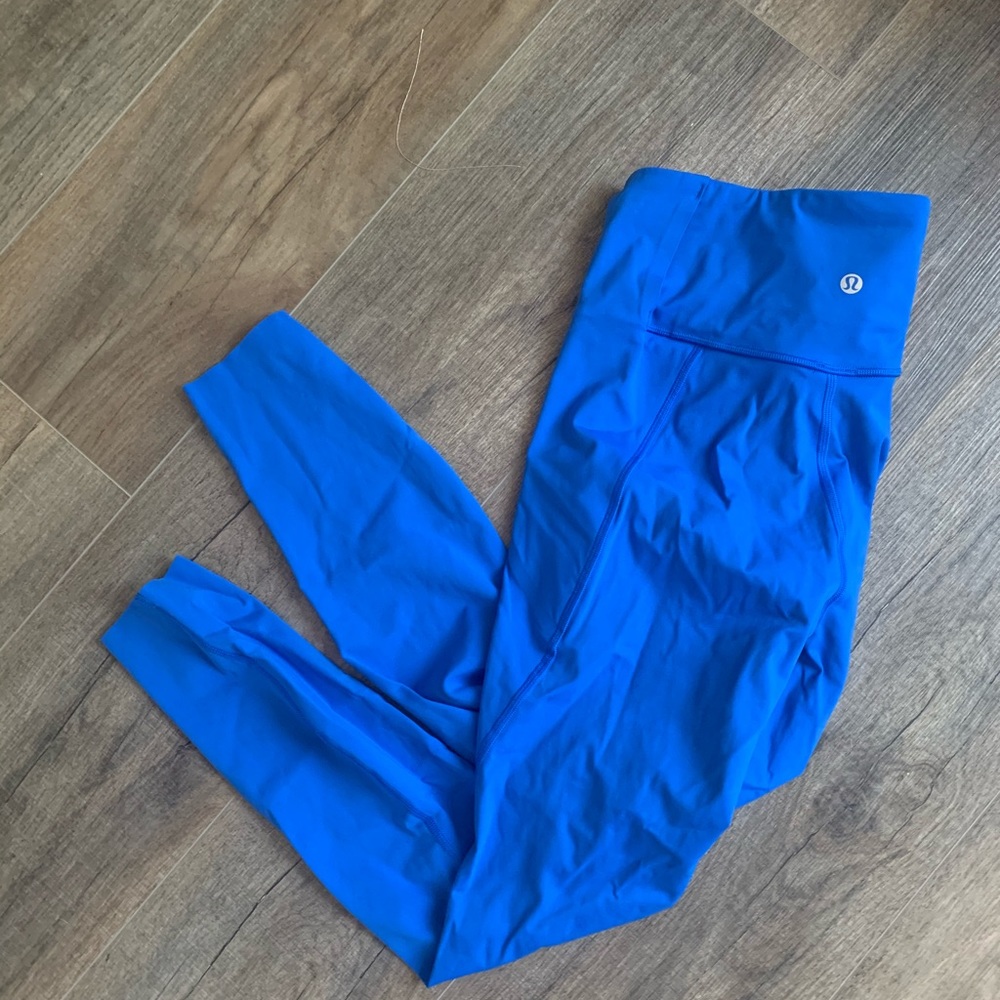 LULULEMON LEGGINGS cerulean blue fast free fabric